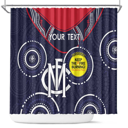 Custom AFL Demons NAIDOC Week Shower Curtain Keep The Fire Burning Indigenous Art