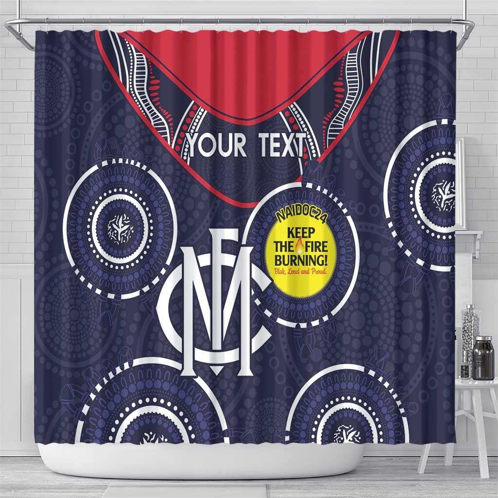Custom AFL Demons NAIDOC Week Shower Curtain Keep The Fire Burning Indigenous Art