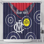 Custom AFL Demons NAIDOC Week Shower Curtain Keep The Fire Burning Indigenous Art