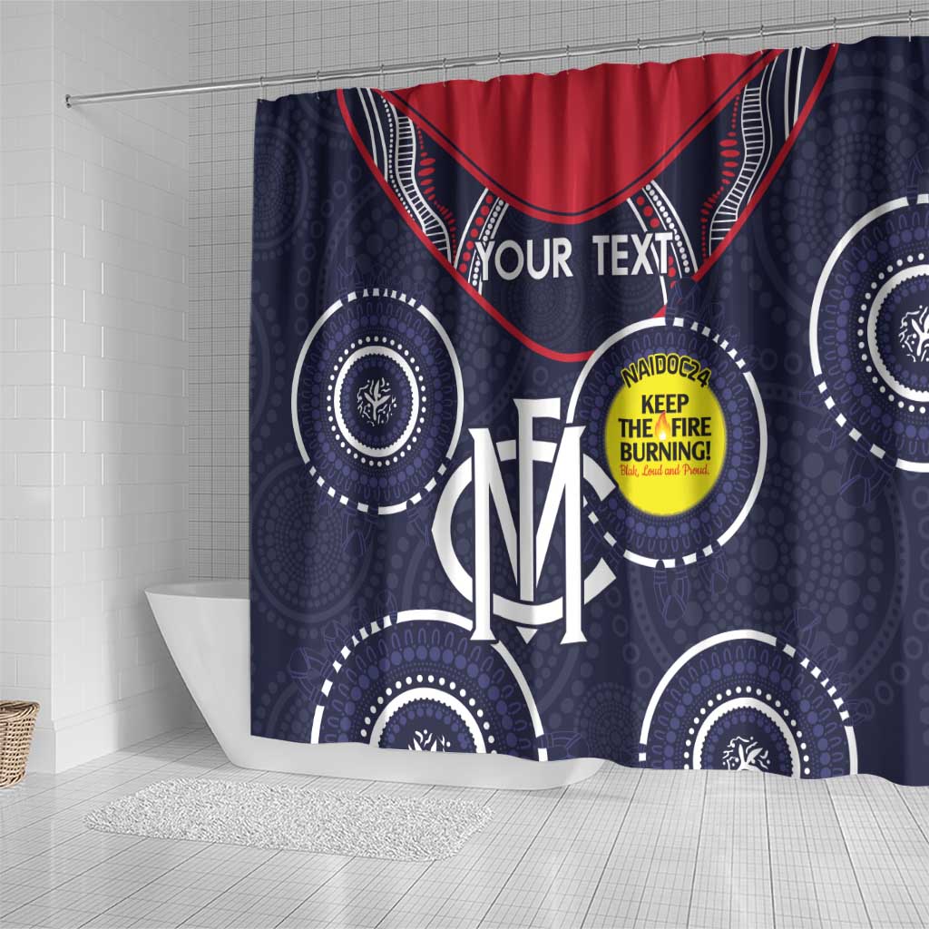 Custom AFL Demons NAIDOC Week Shower Curtain Keep The Fire Burning Indigenous Art
