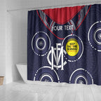 Custom AFL Demons NAIDOC Week Shower Curtain Keep The Fire Burning Indigenous Art
