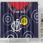 Custom AFL Demons NAIDOC Week Shower Curtain Keep The Fire Burning Indigenous Art
