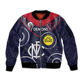 Custom AFL Demons NAIDOC Week Sleeve Zip Bomber Jacket Keep The Fire Burning Indigenous Art