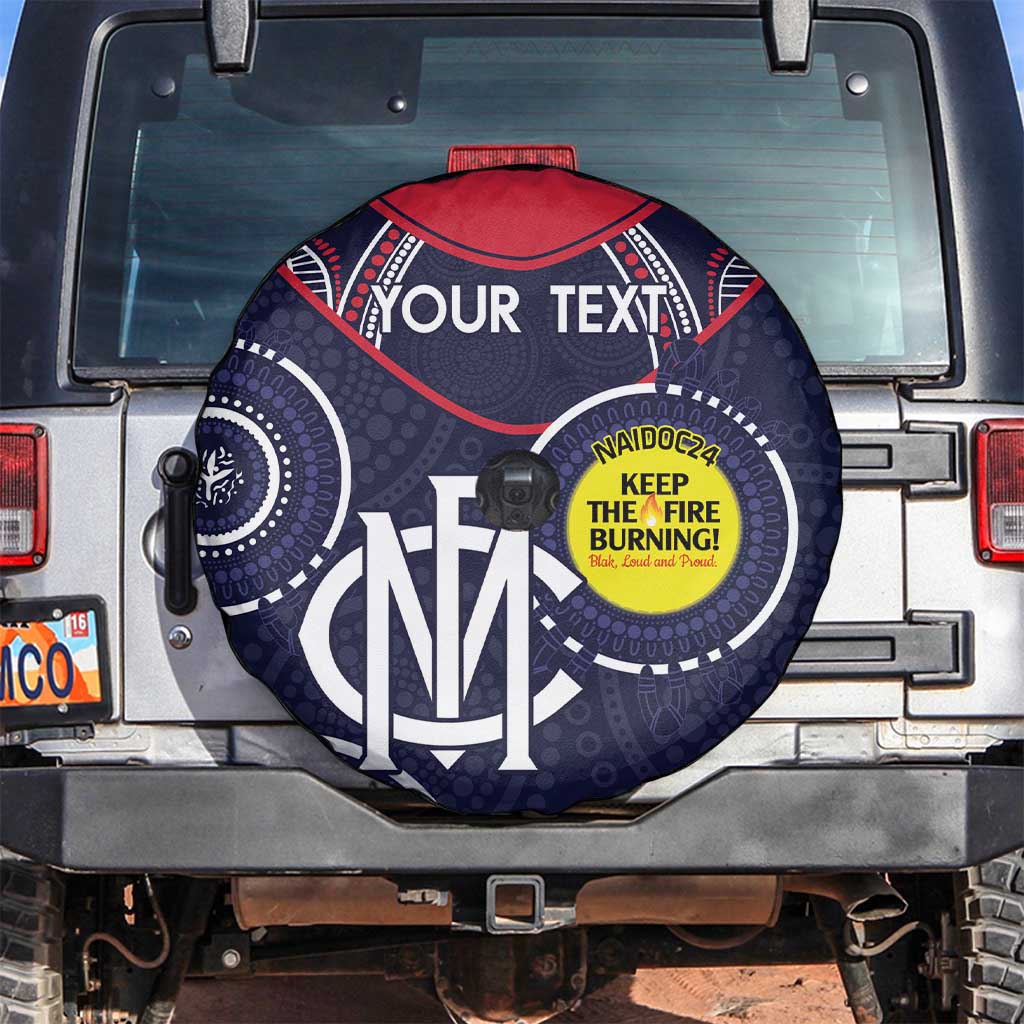 Custom AFL Demons NAIDOC Week Spare Tire Cover Keep The Fire Burning Indigenous Art