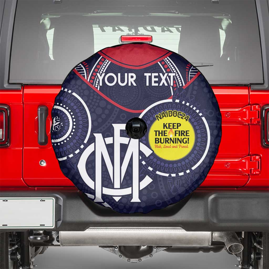 Custom AFL Demons NAIDOC Week Spare Tire Cover Keep The Fire Burning Indigenous Art