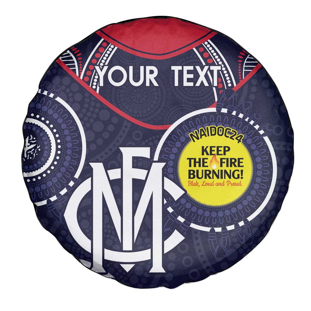 Custom AFL Demons NAIDOC Week Spare Tire Cover Keep The Fire Burning Indigenous Art