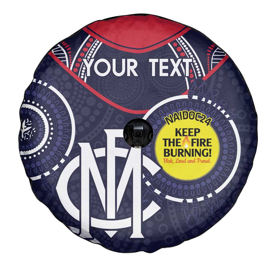 Custom AFL Demons NAIDOC Week Spare Tire Cover Keep The Fire Burning Indigenous Art
