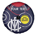 Custom AFL Demons NAIDOC Week Spare Tire Cover Keep The Fire Burning Indigenous Art