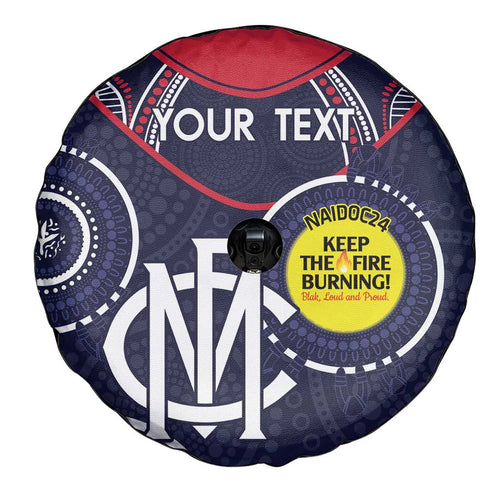 Custom AFL Demons NAIDOC Week Spare Tire Cover Keep The Fire Burning Indigenous Art