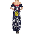 Custom AFL Demons NAIDOC Week Summer Maxi Dress Keep The Fire Burning Indigenous Art