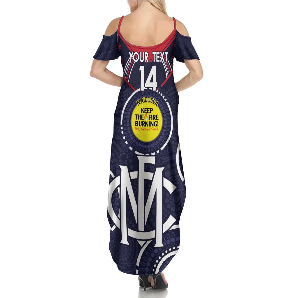 Custom AFL Demons NAIDOC Week Summer Maxi Dress Keep The Fire Burning Indigenous Art