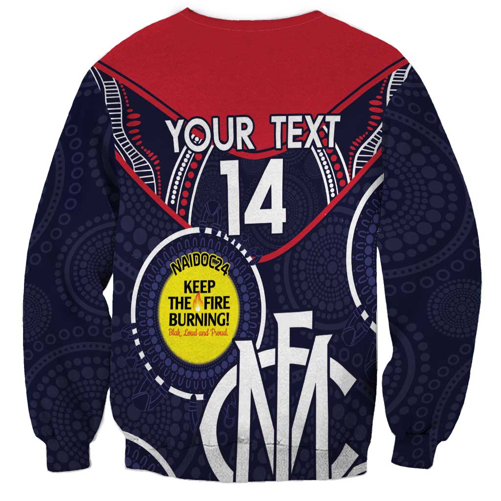 Custom AFL Demons NAIDOC Week Sweatshirt Keep The Fire Burning Indigenous Art