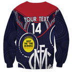Custom AFL Demons NAIDOC Week Sweatshirt Keep The Fire Burning Indigenous Art