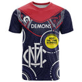 Custom AFL Demons NAIDOC Week T Shirt Keep The Fire Burning Indigenous Art