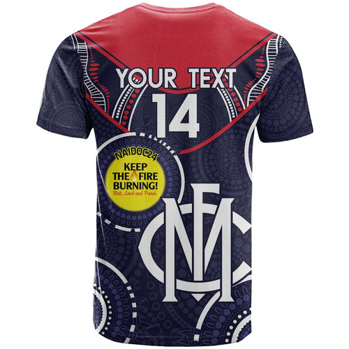 Custom AFL Demons NAIDOC Week T Shirt Keep The Fire Burning Indigenous Art