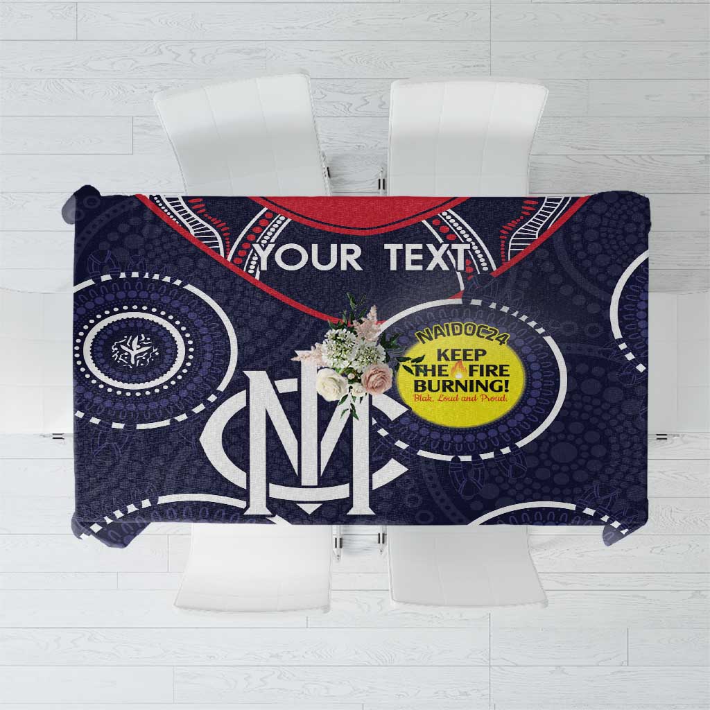Custom AFL Demons NAIDOC Week Tablecloth Keep The Fire Burning Indigenous Art