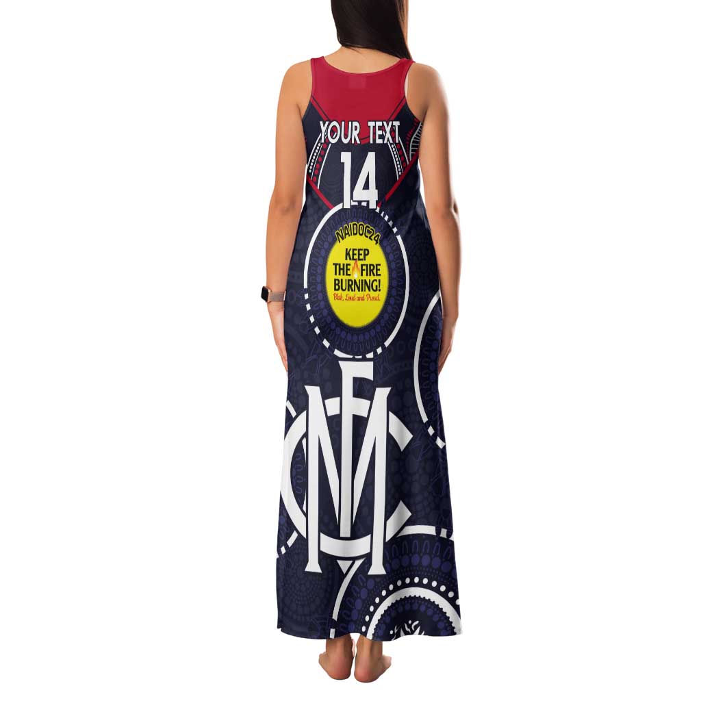 Custom AFL Demons NAIDOC Week Tank Maxi Dress Keep The Fire Burning Indigenous Art