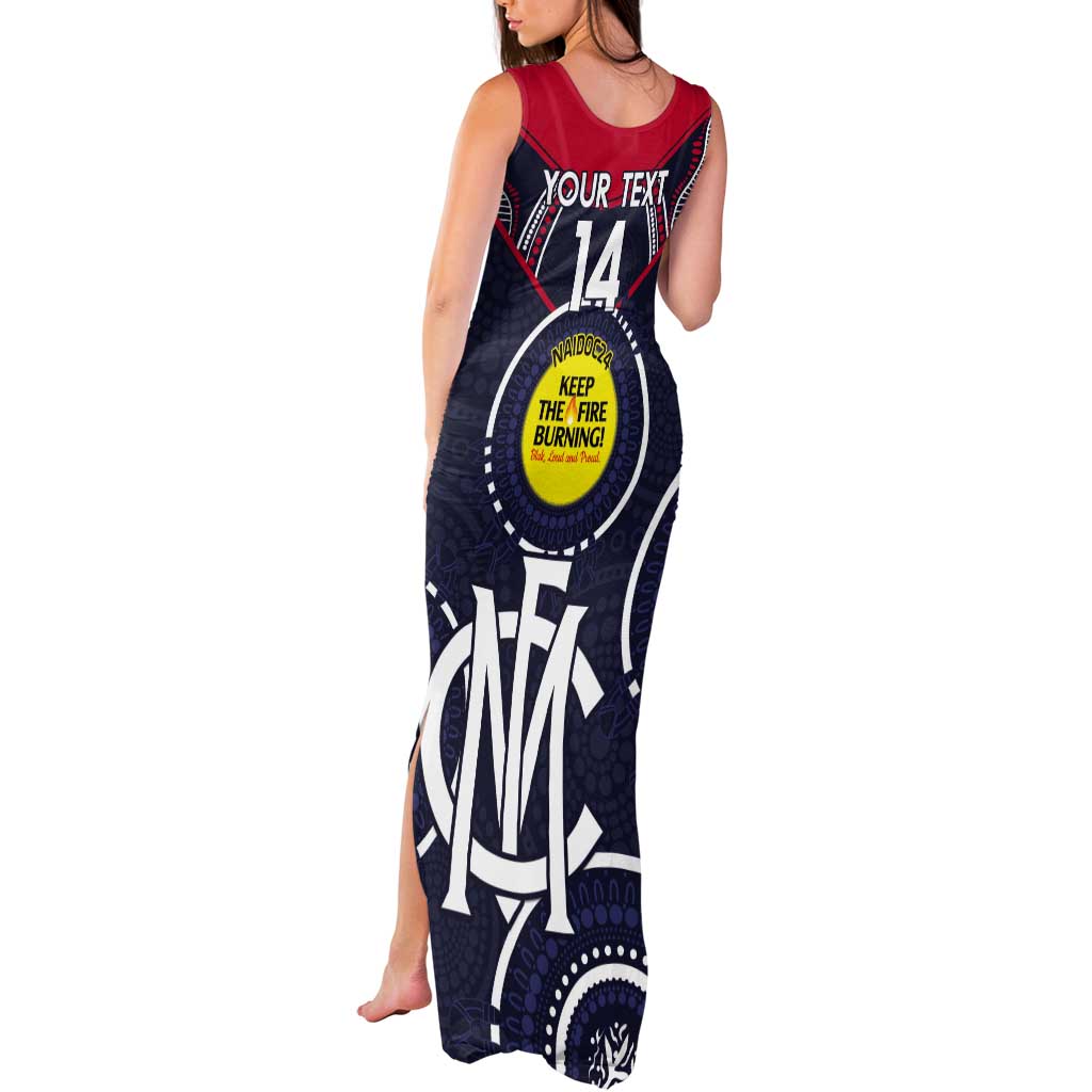 Custom AFL Demons NAIDOC Week Tank Maxi Dress Keep The Fire Burning Indigenous Art