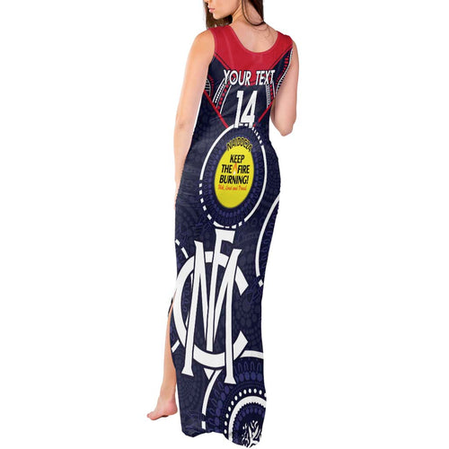 Custom AFL Demons NAIDOC Week Tank Maxi Dress Keep The Fire Burning Indigenous Art