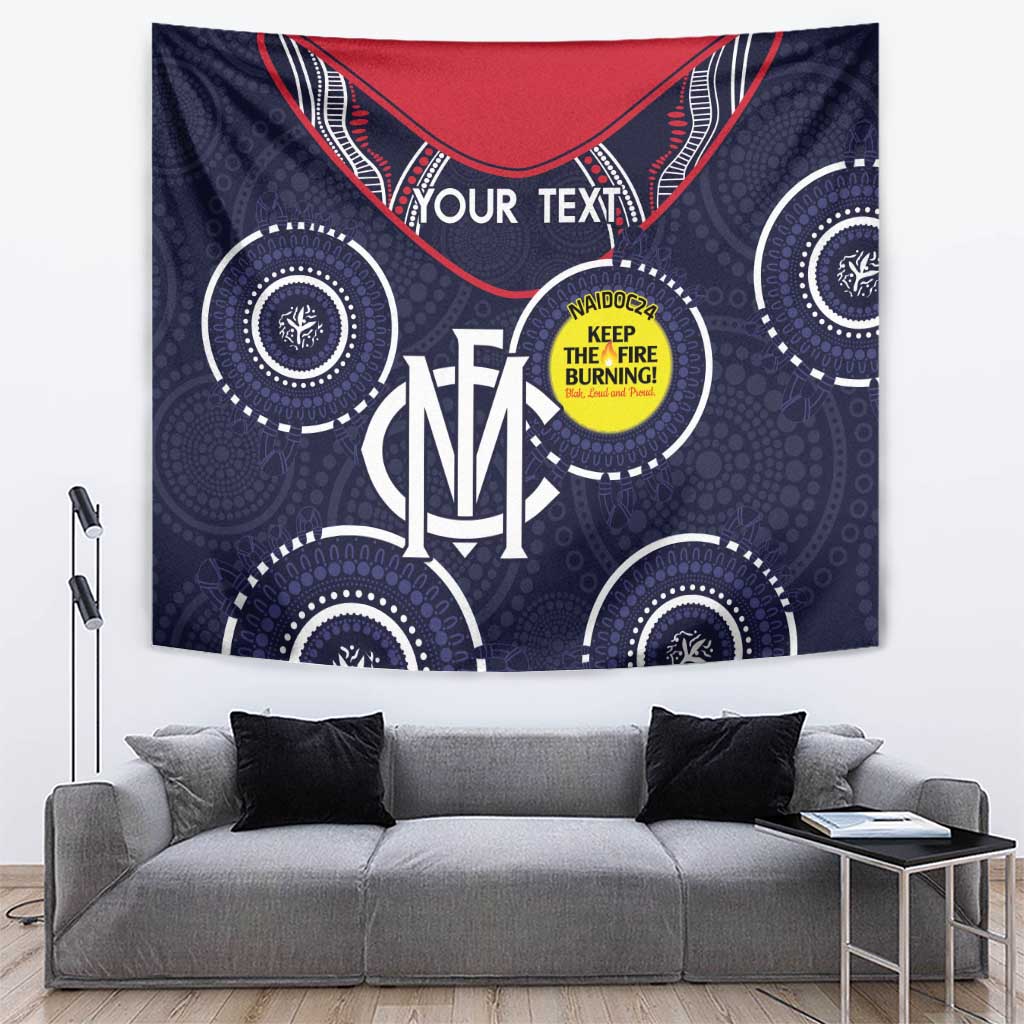 Custom AFL Demons NAIDOC Week Tapestry Keep The Fire Burning Indigenous Art
