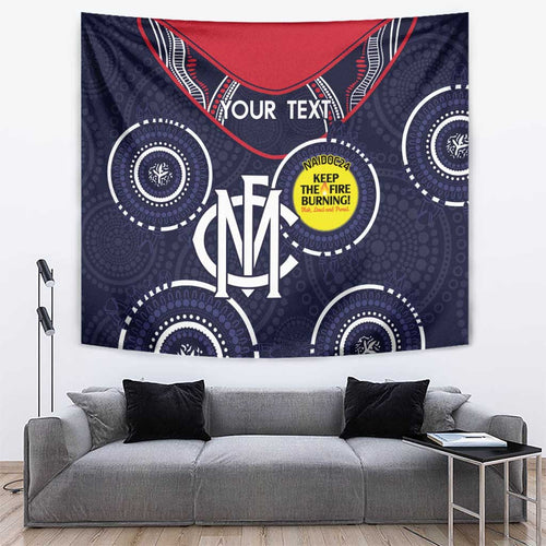 Custom AFL Demons NAIDOC Week Tapestry Keep The Fire Burning Indigenous Art