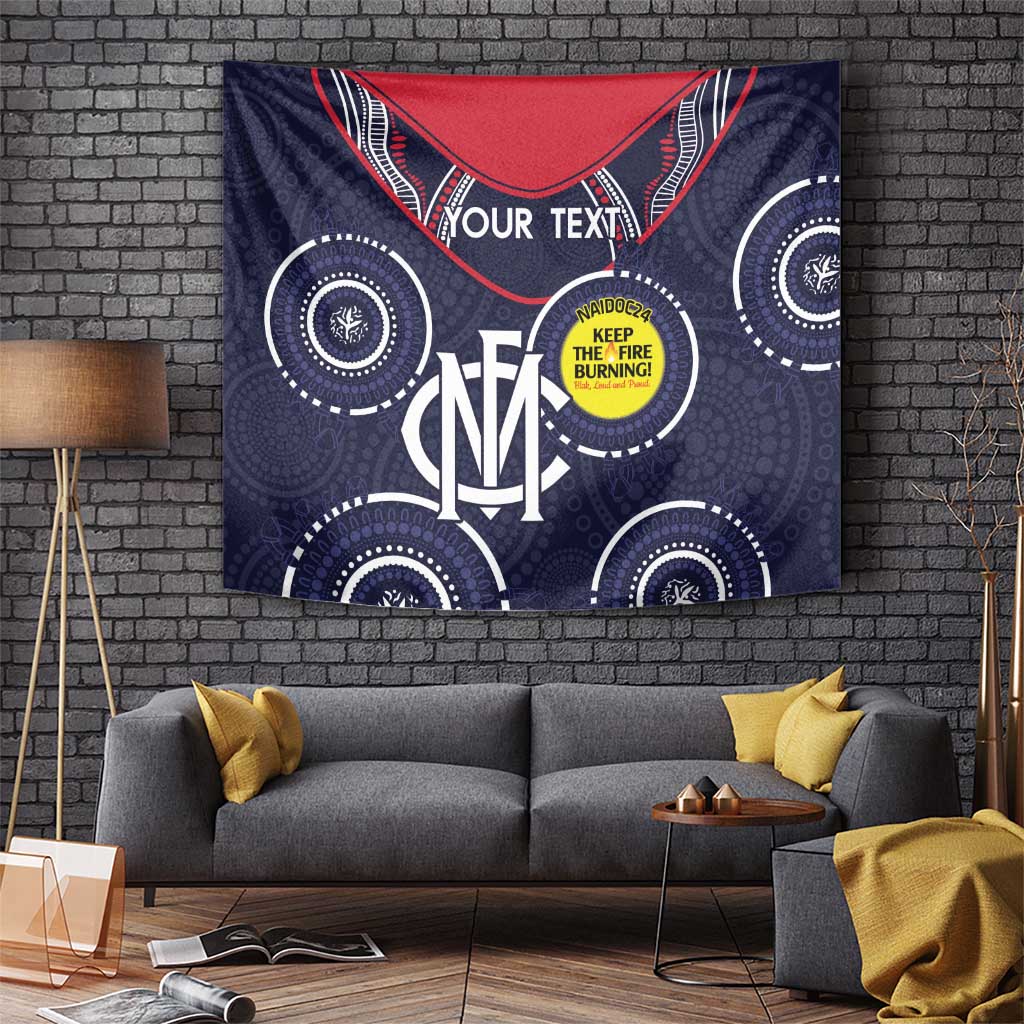 Custom AFL Demons NAIDOC Week Tapestry Keep The Fire Burning Indigenous Art