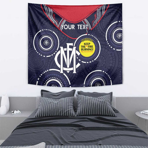 Custom AFL Demons NAIDOC Week Tapestry Keep The Fire Burning Indigenous Art