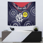 Custom AFL Demons NAIDOC Week Tapestry Keep The Fire Burning Indigenous Art
