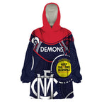 Custom AFL Demons NAIDOC Week Wearable Blanket Hoodie Keep The Fire Burning Indigenous Art
