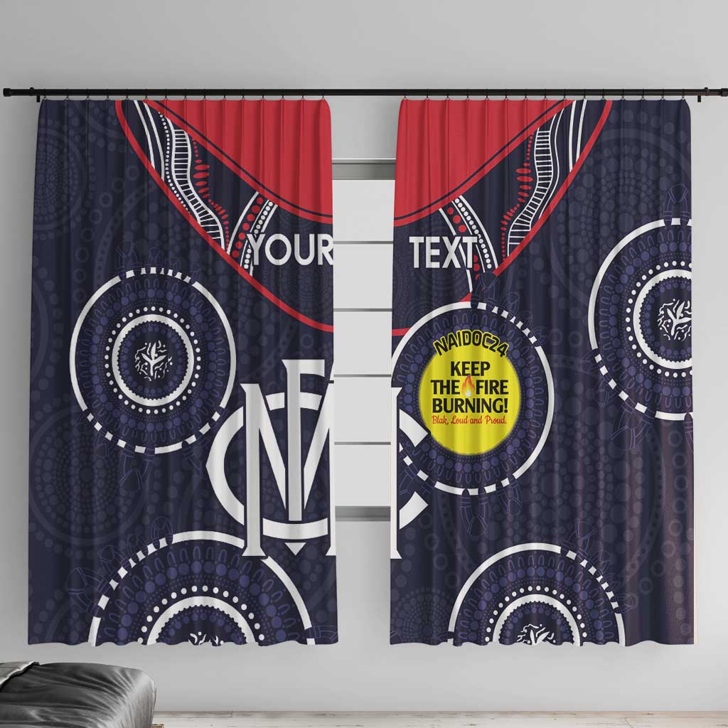 Custom AFL Demons NAIDOC Week Window Curtain Keep The Fire Burning Indigenous Art