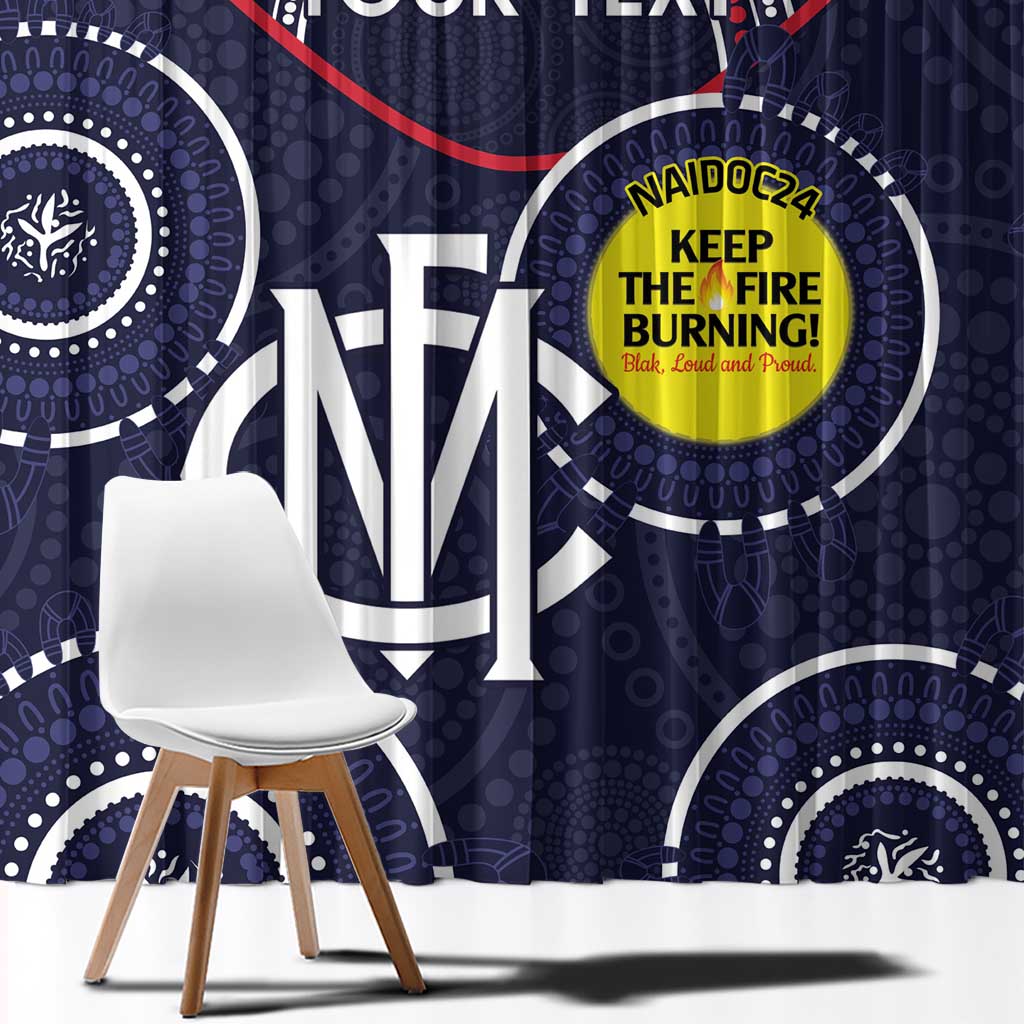 Custom AFL Demons NAIDOC Week Window Curtain Keep The Fire Burning Indigenous Art