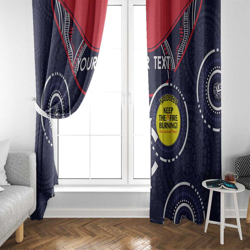 Custom AFL Demons NAIDOC Week Window Curtain Keep The Fire Burning Indigenous Art