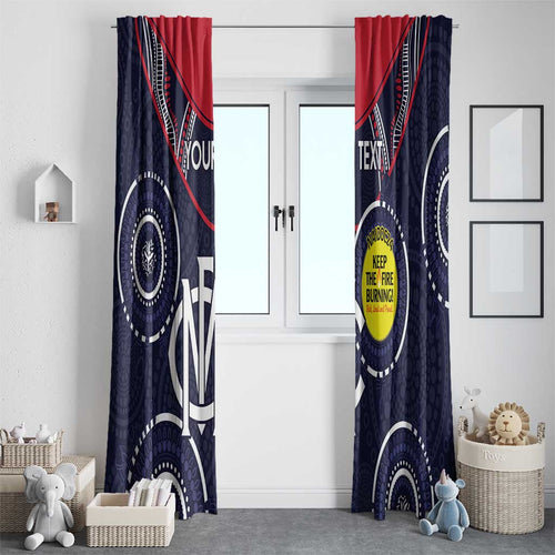 Custom AFL Demons NAIDOC Week Window Curtain Keep The Fire Burning Indigenous Art
