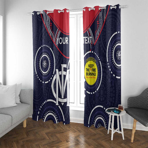 Custom AFL Demons NAIDOC Week Window Curtain Keep The Fire Burning Indigenous Art