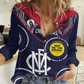 Custom AFL Demons NAIDOC Week Women Casual Shirt Keep The Fire Burning Indigenous Art
