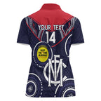 Custom AFL Demons NAIDOC Week Women Polo Shirt Keep The Fire Burning Indigenous Art