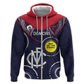 Custom AFL Demons NAIDOC Week Zip Hoodie Keep The Fire Burning Indigenous Art