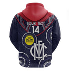 Custom AFL Demons NAIDOC Week Zip Hoodie Keep The Fire Burning Indigenous Art