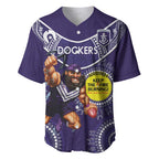 Custom AFL Dockers NAIDOC Week Baseball Jersey Keep The Fire Burning Indigenous Art