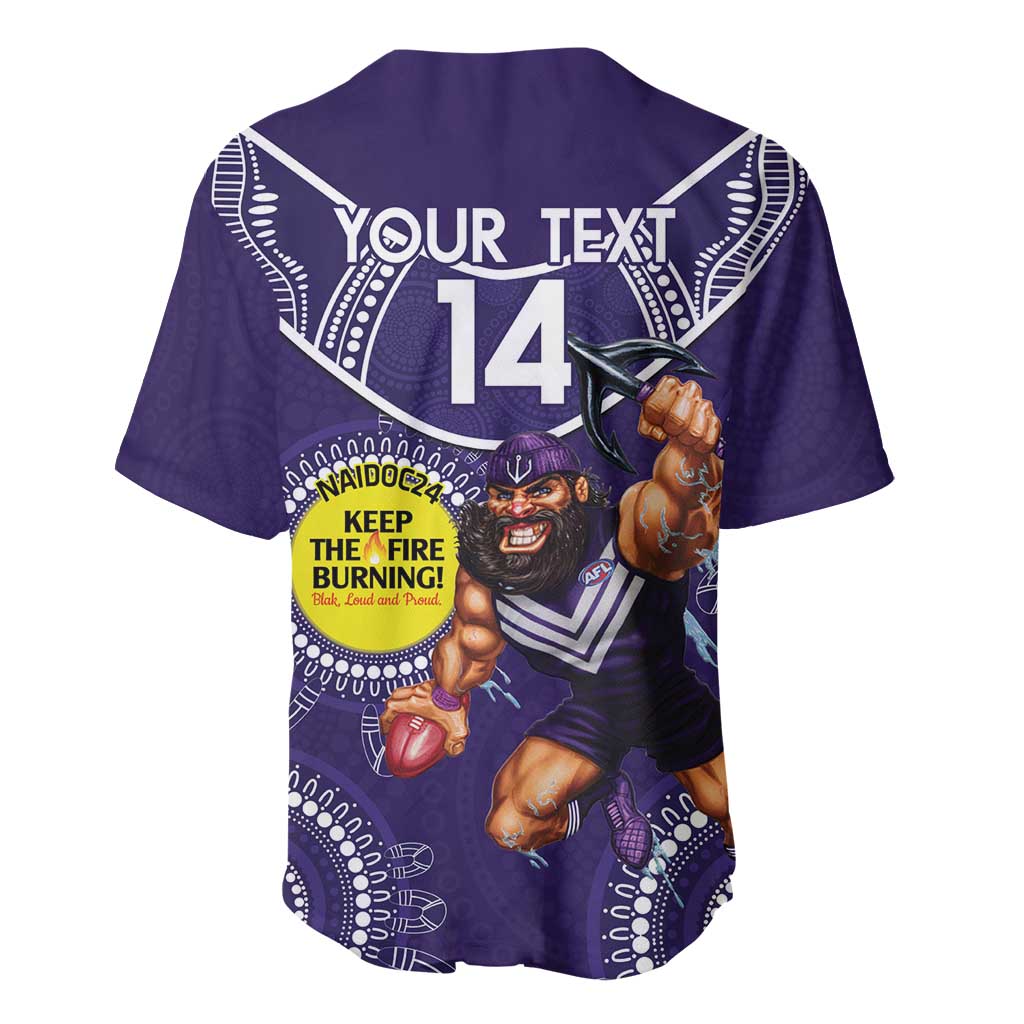 Custom AFL Dockers NAIDOC Week Baseball Jersey Keep The Fire Burning Indigenous Art