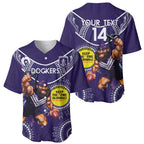 Custom AFL Dockers NAIDOC Week Baseball Jersey Keep The Fire Burning Indigenous Art