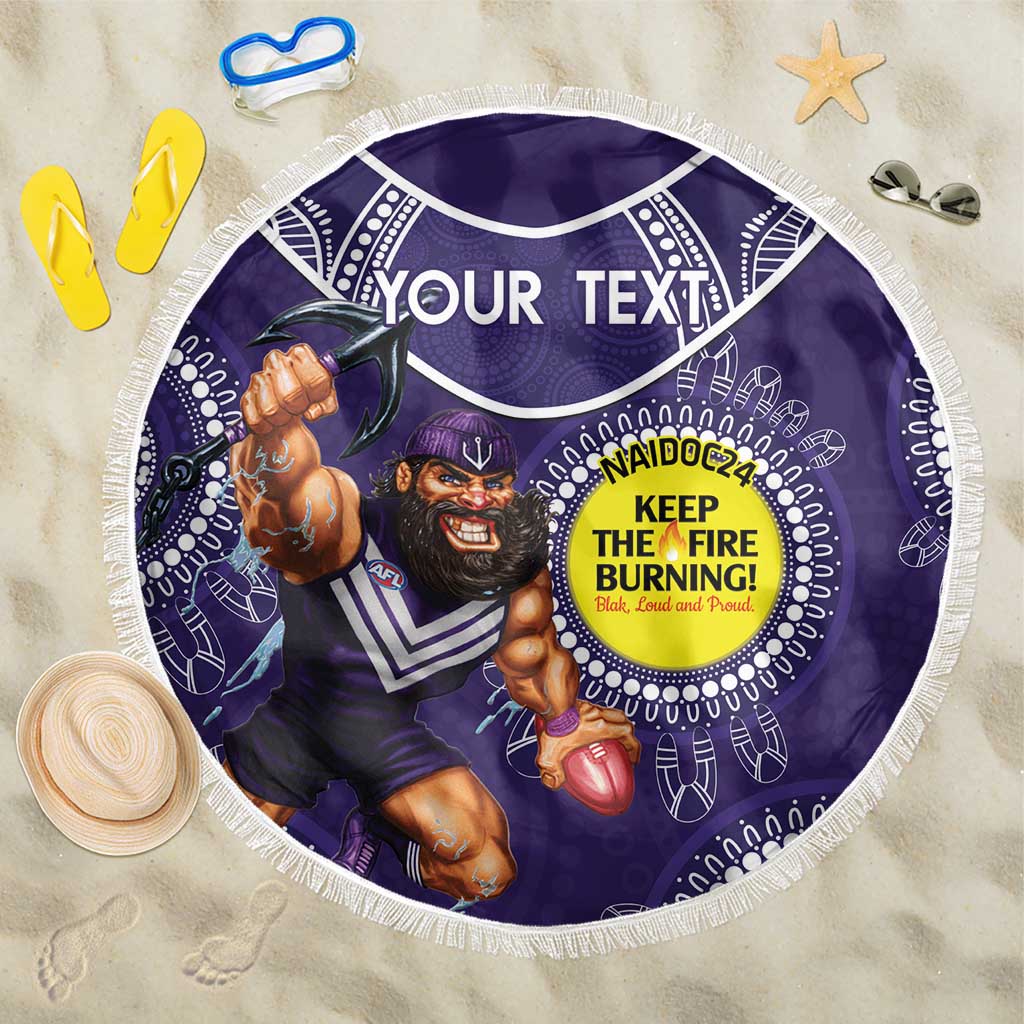 Custom AFL Dockers NAIDOC Week Beach Blanket Keep The Fire Burning Indigenous Art
