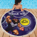 Custom AFL Dockers NAIDOC Week Beach Blanket Keep The Fire Burning Indigenous Art