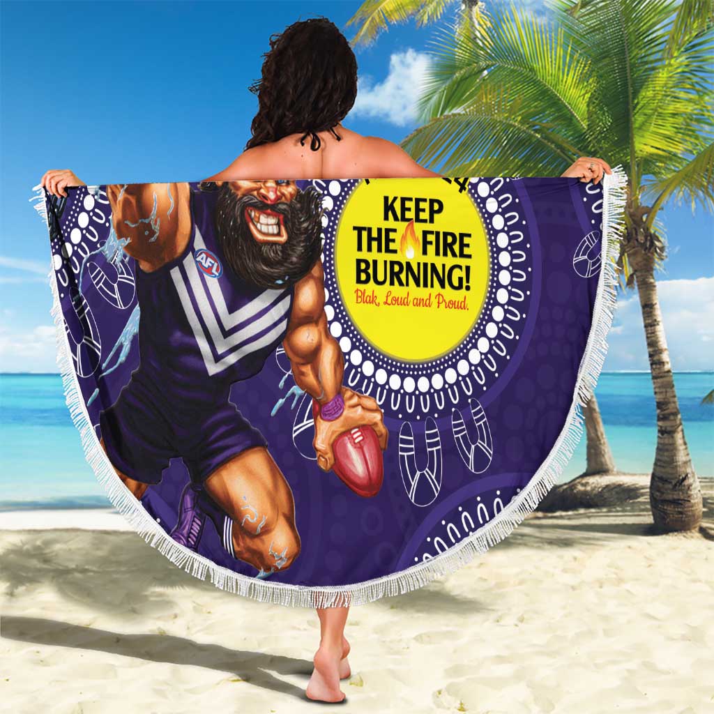 Custom AFL Dockers NAIDOC Week Beach Blanket Keep The Fire Burning Indigenous Art