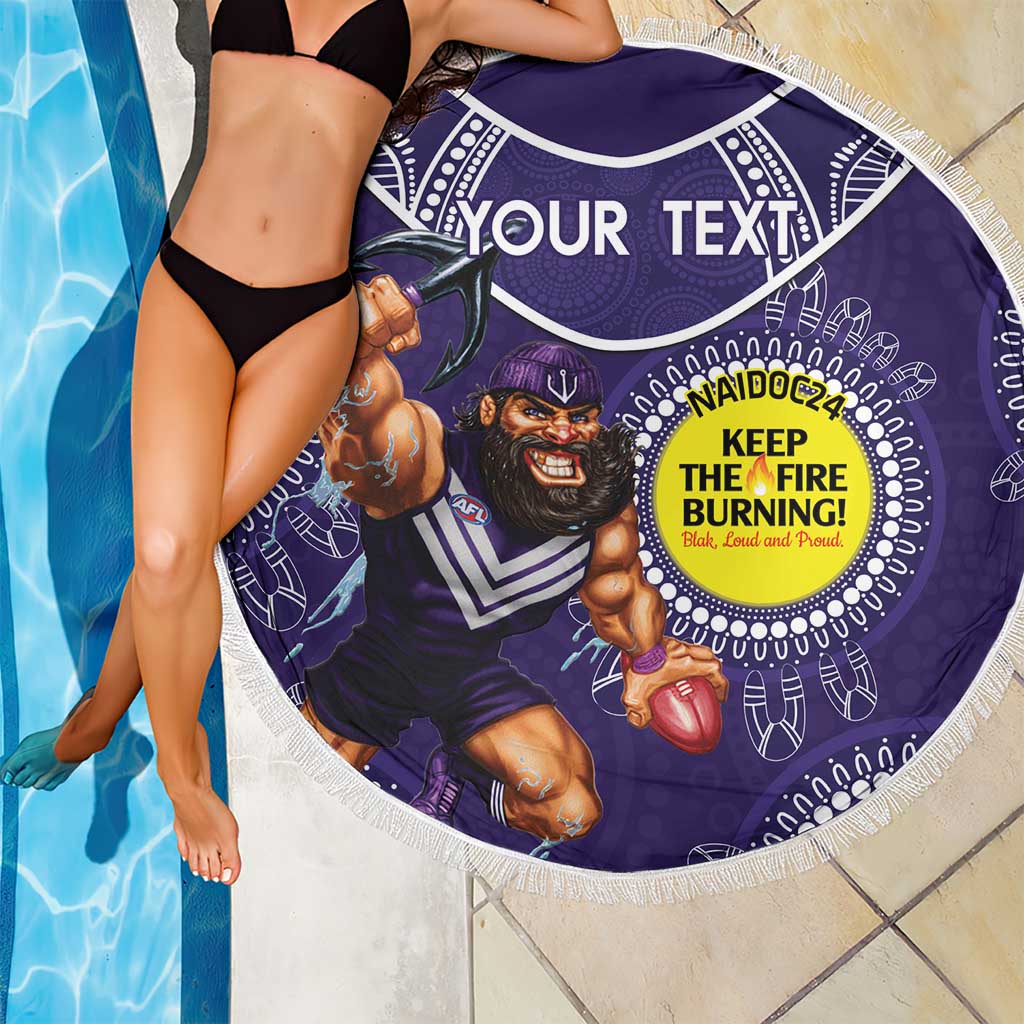 Custom AFL Dockers NAIDOC Week Beach Blanket Keep The Fire Burning Indigenous Art