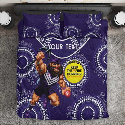 Custom AFL Dockers NAIDOC Week Bedding Set Keep The Fire Burning Indigenous Art
