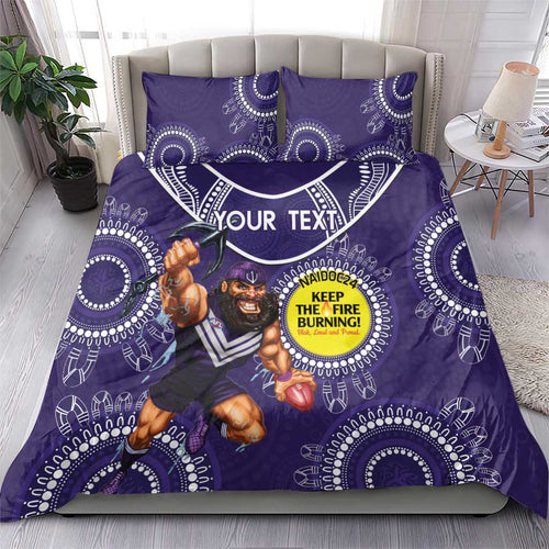 Custom AFL Dockers NAIDOC Week Bedding Set Keep The Fire Burning Indigenous Art