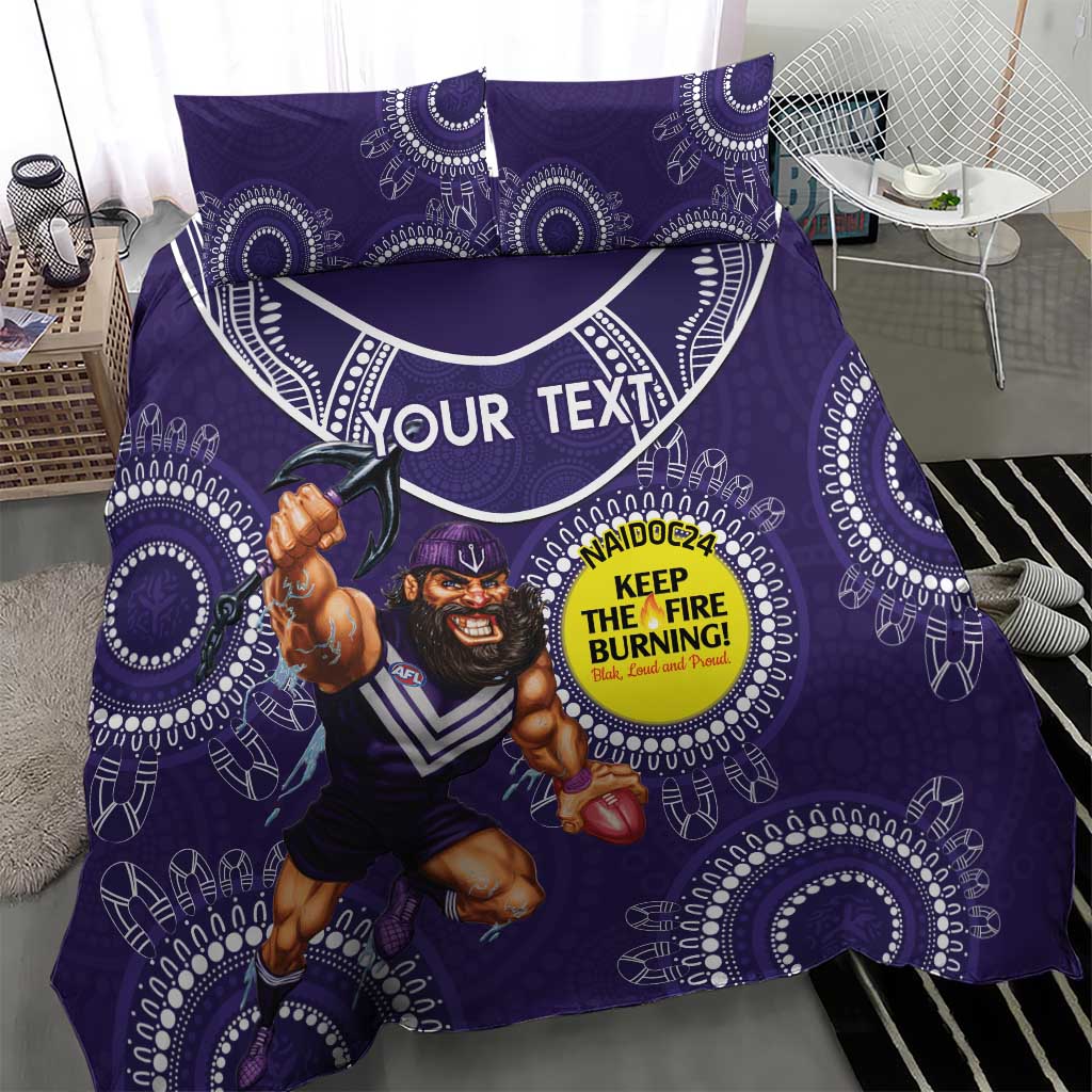 Custom AFL Dockers NAIDOC Week Bedding Set Keep The Fire Burning Indigenous Art