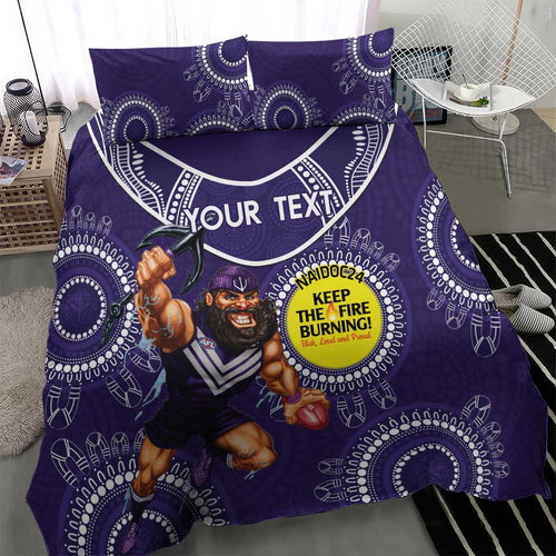 Custom AFL Dockers NAIDOC Week Bedding Set Keep The Fire Burning Indigenous Art