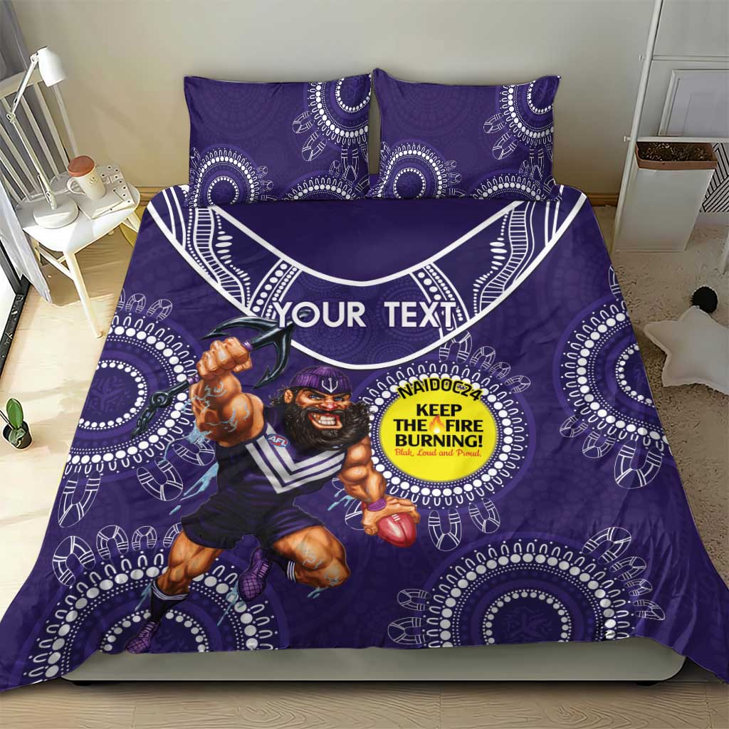 Custom AFL Dockers NAIDOC Week Bedding Set Keep The Fire Burning Indigenous Art
